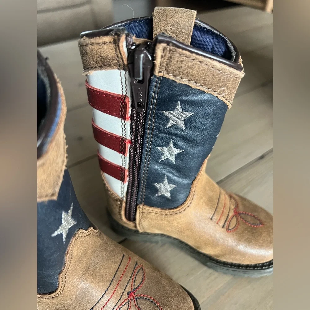 Masterson Boot Co. Patriotic American Flag Cowboy Boots Western Baby/Todder 4